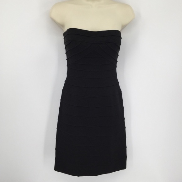 BCBG Max Azria Black bandage bodycon dress strapless mini sexy new 8 - Picture 1 of 5